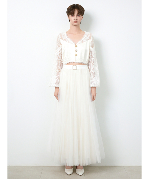 LEAUET(ルエ)の「Rosalie Tulle and Rayon Satin Maxi Skirt(スカート・レディース・その他・SMALL/MEDIUM)」の2枚目の写真