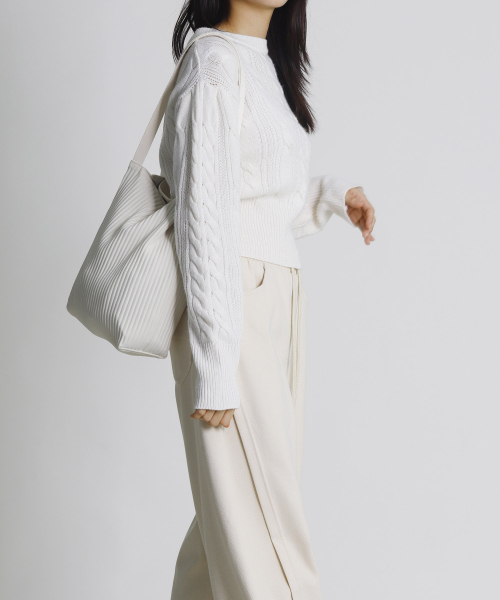 GREEN STUFF(グリーンスタッフ)の「boxy bag 61 - pleats ivory(エコバッグ/サブバッグ・レディース・その他・FREE)」の6枚目の写真