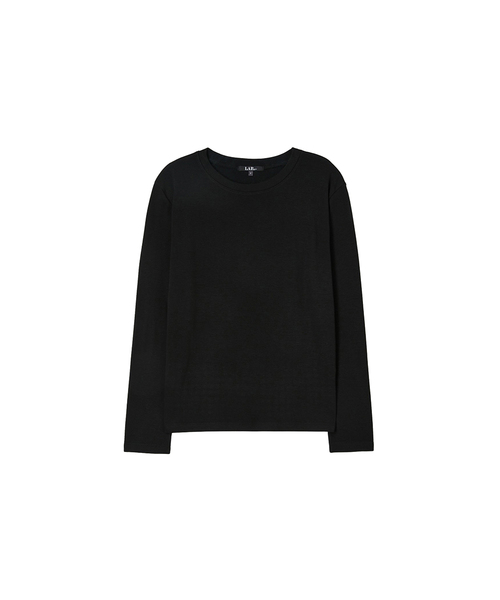 LAP(ラップ)の「起毛長袖ラウンドTシャツ AR4CTA80(Tシャツ/カットソー・レディース・アイボリー/ブラック・FREE)」の1枚目の写真