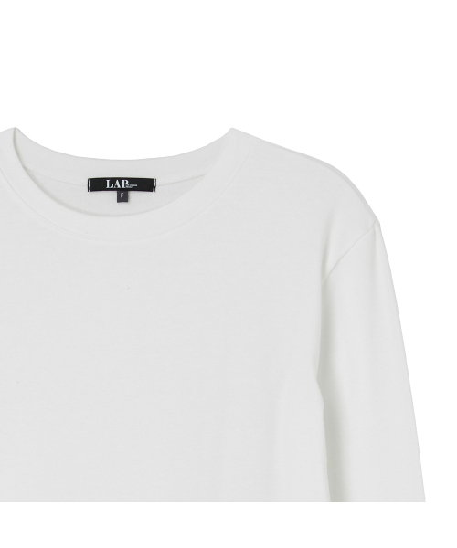 LAP(ラップ)の「起毛長袖ラウンドTシャツ AR4CTA80(Tシャツ/カットソー・レディース・アイボリー/ブラック・FREE)」の4枚目の写真