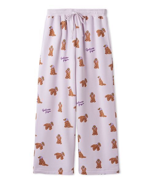 gelato pique (ジェラート ピケ) スカーフDOG柄ロングパンツ スカーフDOG柄ロングパンツ（ルームウェア/パジャマ）｜gelato pique