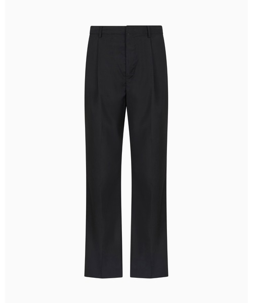EMPORIO ARMANI（エンポリオアルマーニ）の「【エンポリオ アルマーニ】タック入りオーバーサイズパンツ スーパーライトウール（スラックス・メンズ・ブラック・46/48/52/50）」の2枚目の写真