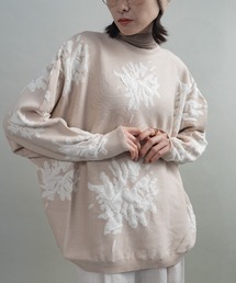 ニット/セーター（ベージュ系・花柄・ボタニカル柄）ファッション通販