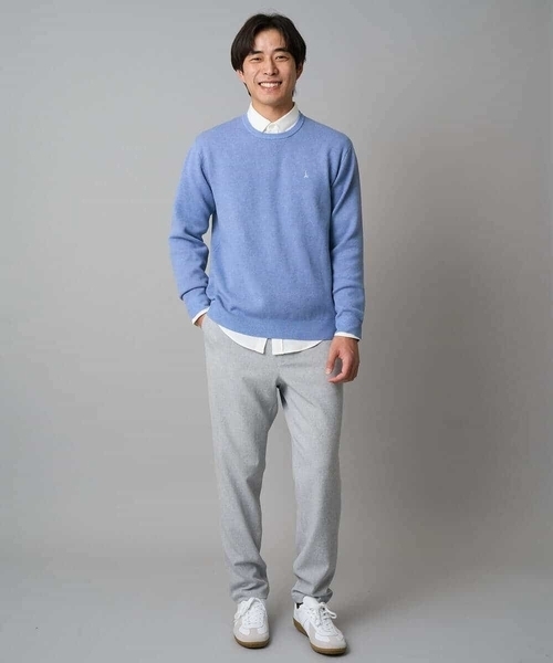 a.v.v（アーヴェヴェ）の「【イージーケア/毛玉になりにくい】メランジツイルストレッチセミルーズパンツ【洗濯機で洗える/ストレッチ】（その他パンツ・メンズ・ブラウン/ライトグレー・48/46/50）」の4枚目の写真