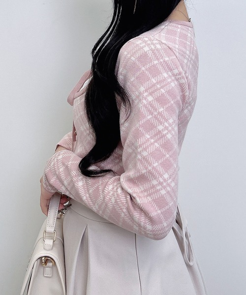 INGNI（イング）の「フロントフリルドッキングチェック柄ニット（ニット/セーター・レディース・アイボリー系3/ブラック系その他2/ピンク系2・M）」の20枚目の写真