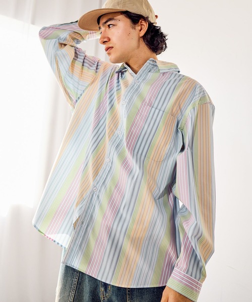 niko and...(ニコアンド)の「イージーケア柄シャツ(シャツ/ブラウス・メンズ・グリーン/グレー/サックスブルー/その他1/オレンジ/ネイビー/ベージュ・LARGE/MEDIUM)」の7枚目の写真