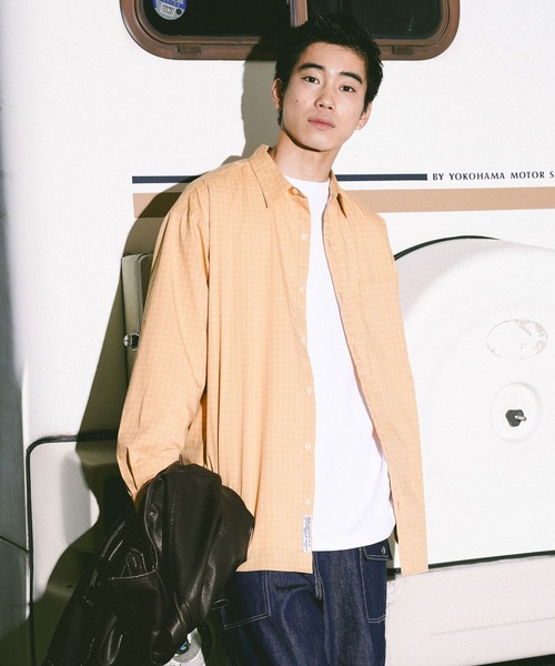 niko and...(ニコアンド)の「イージーケア柄シャツ(シャツ/ブラウス・メンズ・グリーン/グレー/サックスブルー/その他1/オレンジ/ネイビー/ベージュ・LARGE/MEDIUM)」の1枚目の写真