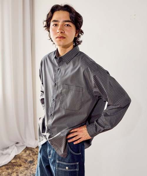 niko and...(ニコアンド)の「イージーケア柄シャツ(シャツ/ブラウス・メンズ・グリーン/グレー/サックスブルー/その他1/オレンジ/ネイビー/ベージュ・LARGE/MEDIUM)」の11枚目の写真