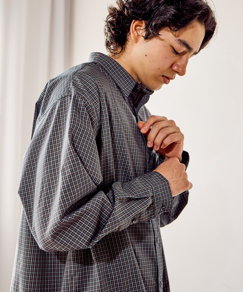 niko and...(ニコアンド)の「イージーケア柄シャツ(シャツ/ブラウス・メンズ・グリーン/グレー/サックスブルー/その他1/オレンジ/ネイビー/ベージュ・LARGE/MEDIUM)」の12枚目の写真