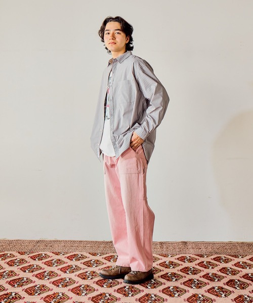 niko and...(ニコアンド)の「イージーケア柄シャツ(シャツ/ブラウス・メンズ・グリーン/グレー/サックスブルー/その他1/オレンジ/ネイビー/ベージュ・LARGE/MEDIUM)」の8枚目の写真