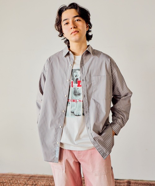 niko and...(ニコアンド)の「イージーケア柄シャツ(シャツ/ブラウス・メンズ・グリーン/グレー/サックスブルー/その他1/オレンジ/ネイビー/ベージュ・LARGE/MEDIUM)」の10枚目の写真