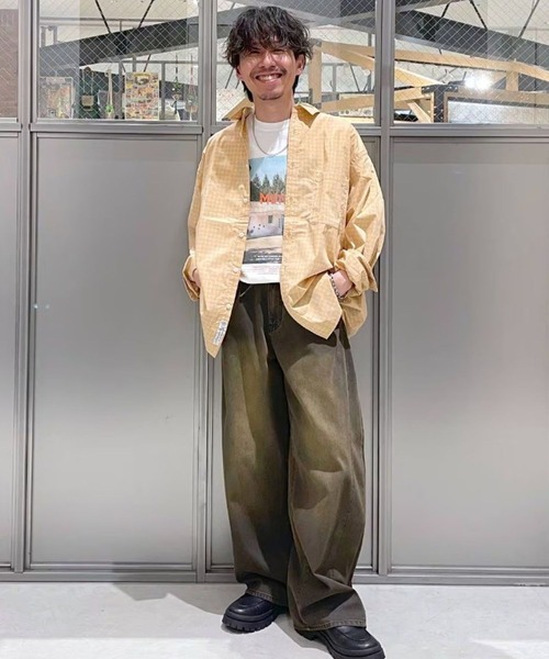 niko and...(ニコアンド)の「イージーケア柄シャツ(シャツ/ブラウス・メンズ・グリーン/グレー/サックスブルー/その他1/オレンジ/ネイビー/ベージュ・LARGE/MEDIUM)」の11枚目の写真