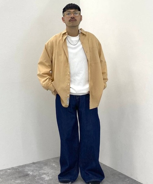 niko and...(ニコアンド)の「イージーケア柄シャツ(シャツ/ブラウス・メンズ・グリーン/グレー/サックスブルー/その他1/オレンジ/ネイビー/ベージュ・LARGE/MEDIUM)」の12枚目の写真