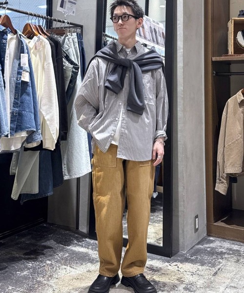 niko and...(ニコアンド)の「イージーケア柄シャツ(シャツ/ブラウス・メンズ・グリーン/グレー/サックスブルー/その他1/オレンジ/ネイビー/ベージュ・LARGE/MEDIUM)」の9枚目の写真