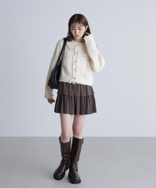 FREE'S MART(フリーズマート)の「◆ツィードニットカーディガン(ニット/セーター・レディース・ホワイト/ネイビー・FREE)」の9枚目の写真