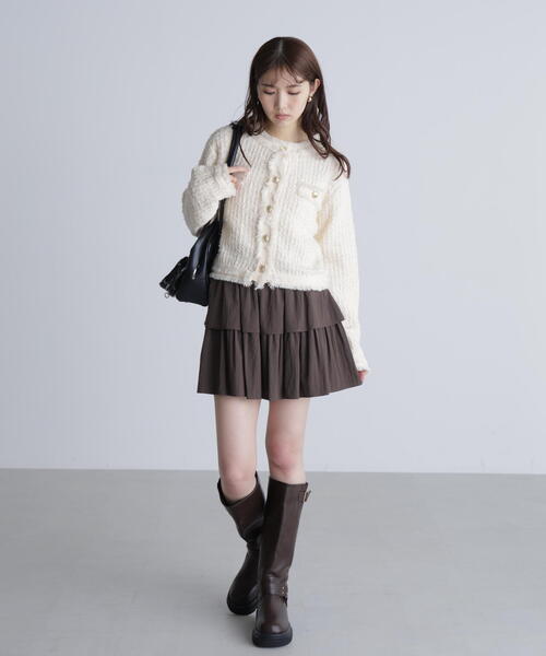 FREE'S MART(フリーズマート)の「◆ツィードニットカーディガン(ニット/セーター・レディース・ホワイト/ネイビー・FREE)」の10枚目の写真