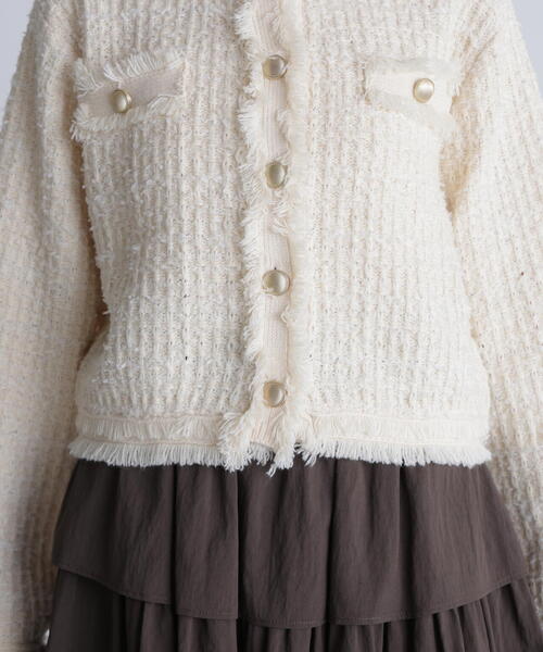 FREE'S MART(フリーズマート)の「◆ツィードニットカーディガン(ニット/セーター・レディース・ホワイト/ネイビー・FREE)」の15枚目の写真
