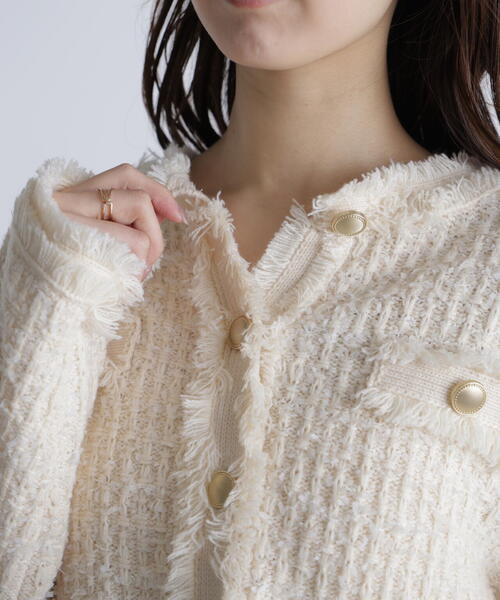 FREE'S MART(フリーズマート)の「◆ツィードニットカーディガン(ニット/セーター・レディース・ホワイト/ネイビー・FREE)」の17枚目の写真