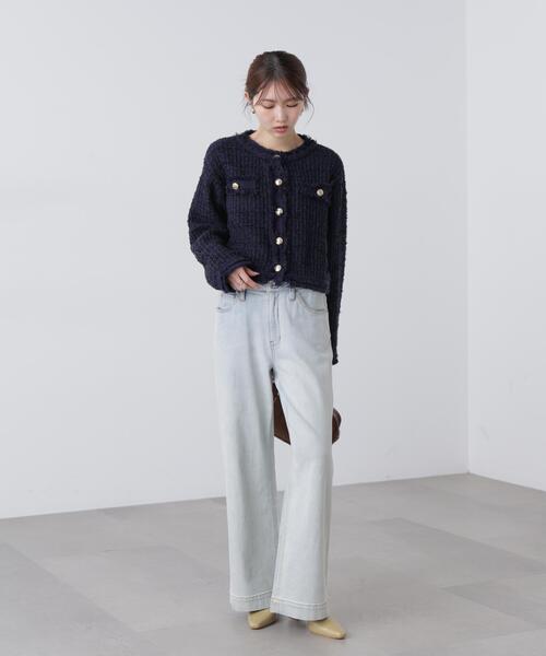 FREE'S MART（フリーズマート）の「◆ツィードニットカーディガン（ニット/セーター・レディース・ホワイト/ネイビー・FREE）」の22枚目の写真