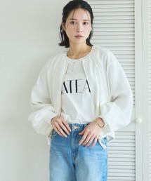 Doux archives | 麻調シアーネックギャザーブルゾン(ブルゾン)