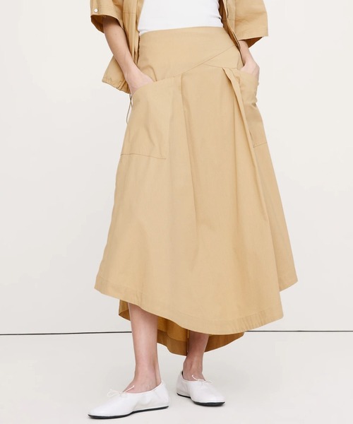 Banana Republic（バナナリパブリック）の「ストレッチ コットン ドロップウエスト マキシ スカート（スカート・レディース・ブラック/ベージュ・0/6/4/2/8）」の2枚目の写真