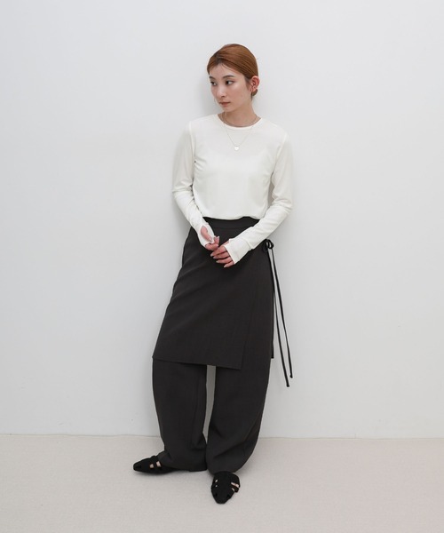 select MOCA(セレクトモカ)の「【UV CUT】フィンガースリーブクルーネックロングTシャツ(Tシャツ/カットソー・レディース・ブラウン/オフホワイト/ブラック・FREE)」の14枚目の写真