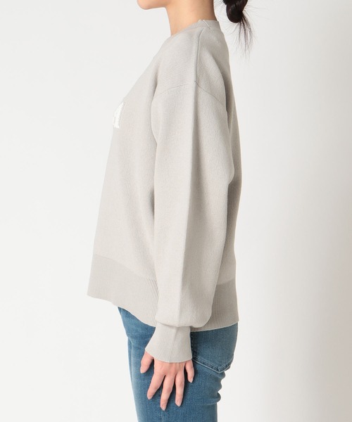 Jines（ジネス）の「サガラ刺繍コットンスウェットニット（ニット/セーター・レディース・ホワイト/グレー/チャコールグレー・38）」の5枚目の写真