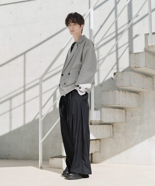 ETELIO(エテリオ)の「綿タッチスムースPコートダブルジャケット(テーラードジャケット・メンズ・ライトグレー/ブラウン/ブラック・S/M/L/XL)」の8枚目の写真