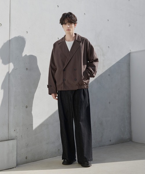 ETELIO(エテリオ)の「綿タッチスムースPコートダブルジャケット(テーラードジャケット・メンズ・ライトグレー/ブラウン/ブラック・S/M/L/XL)」の16枚目の写真