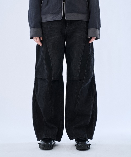 PHILTHEORY(フィルセオリー)の「Ripstop docking denim pants / リップストップドッキングデニムパンツ(デニムパンツ・メンズ・ブラック/ネイビー・3/2/1)」の2枚目の写真