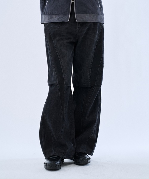 PHILTHEORY(フィルセオリー)の「Ripstop docking denim pants / リップストップドッキングデニムパンツ(デニムパンツ・メンズ・ブラック/ネイビー・3/2/1)」の8枚目の写真