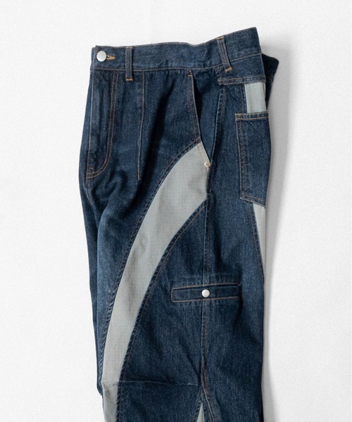 Ripstop docking denim pants / リップストップドッキングデニムパンツ 