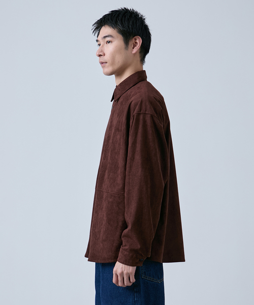 B.C STOCK(ベーセーストック)の「《追加》フェイクスエード シャツジャケット(ライダースジャケット・メンズ・チャコールグレー/キャメル/ブラウン・MEDIUM/LARGE)」の10枚目の写真