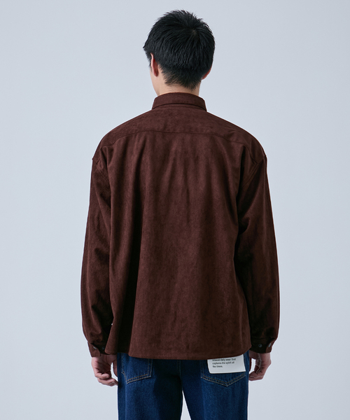 B.C STOCK（ベーセーストック）の「《追加》フェイクスエード シャツジャケット（ライダースジャケット・メンズ・チャコールグレー/キャメル/ブラウン・MEDIUM/LARGE）」の11枚目の写真