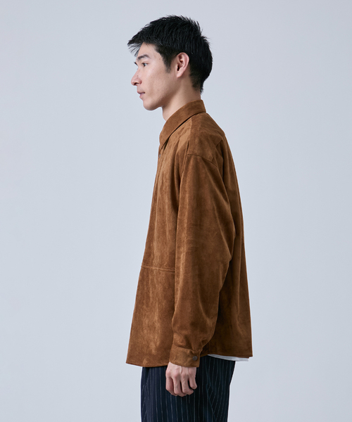 B.C STOCK(ベーセーストック)の「《追加》フェイクスエード シャツジャケット(ライダースジャケット・メンズ・チャコールグレー/キャメル/ブラウン・MEDIUM/LARGE)」の14枚目の写真