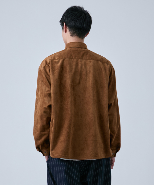 B.C STOCK（ベーセーストック）の「《追加》フェイクスエード シャツジャケット（ライダースジャケット・メンズ・チャコールグレー/キャメル/ブラウン・MEDIUM/LARGE）」の15枚目の写真