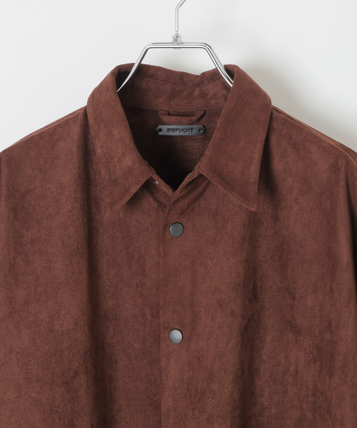 B.C STOCK（ベーセーストック）の「《追加》フェイクスエード シャツジャケット（ライダースジャケット・メンズ・チャコールグレー/キャメル/ブラウン・MEDIUM/LARGE）」の17枚目の写真