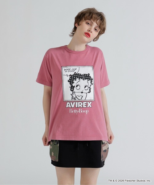 BETTY BOOP（ベティ・ブープ）の「《AVIREX × Betty Boop》FADE WASH S/S T-SHIRT（Tシャツ/カットソー・レディース・ピンク系/チャコールグレー・F）」の15枚目の写真