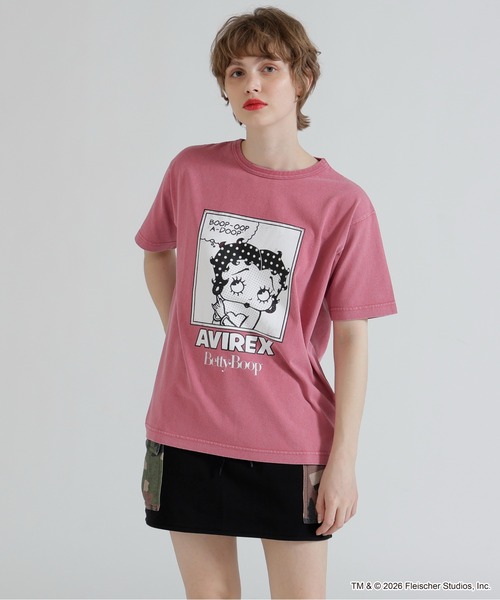 BETTY BOOP（ベティ・ブープ）の「《AVIREX × Betty Boop》FADE WASH S/S T-SHIRT（Tシャツ/カットソー・レディース・ピンク系/チャコールグレー・F）」の16枚目の写真