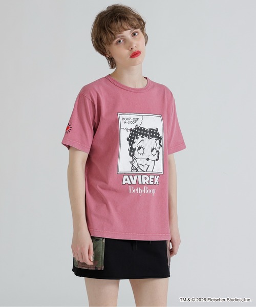 BETTY BOOP（ベティ・ブープ）の「《AVIREX × Betty Boop》FADE WASH S/S T-SHIRT（Tシャツ/カットソー・レディース・ピンク系/チャコールグレー・F）」の17枚目の写真