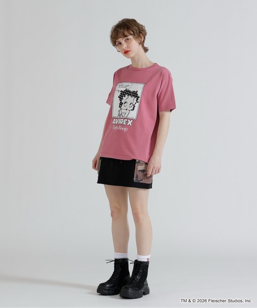 BETTY BOOP（ベティ・ブープ）の「《AVIREX × Betty Boop》FADE WASH S/S T-SHIRT（Tシャツ/カットソー・レディース・ピンク系/チャコールグレー・F）」の18枚目の写真
