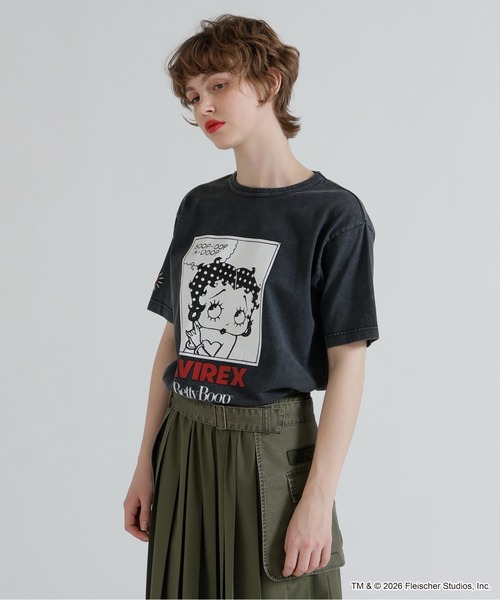 BETTY BOOP（ベティ・ブープ）の「《AVIREX × Betty Boop》FADE WASH S/S T-SHIRT（Tシャツ/カットソー・レディース・ピンク系/チャコールグレー・F）」の22枚目の写真