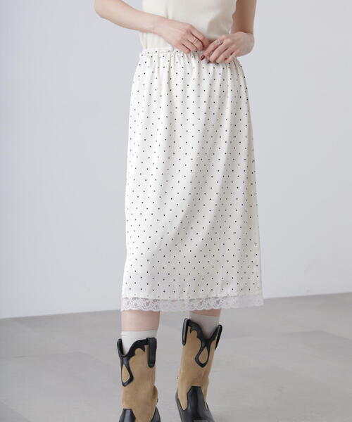 FREE'S MART（フリーズマート）の「◆レーストリムサテンミディスカート（スカート・レディース・ホワイト系その他/イエロー/ブラック系その他・FREE）」の17枚目の写真