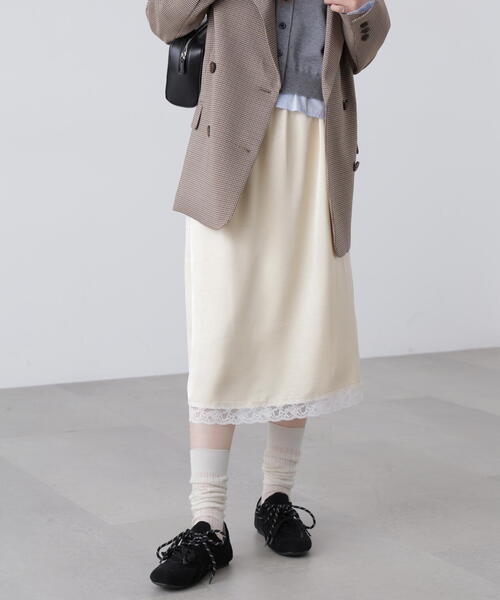 FREE'S MART（フリーズマート）の「◆レーストリムサテンミディスカート（スカート・レディース・ホワイト系その他/イエロー/ブラック系その他・FREE）」の11枚目の写真