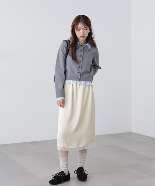 FREE'S MART（フリーズマート）の「◆レーストリムサテンミディスカート（スカート・レディース・ホワイト系その他/イエロー/ブラック系その他・FREE）」の9枚目の写真