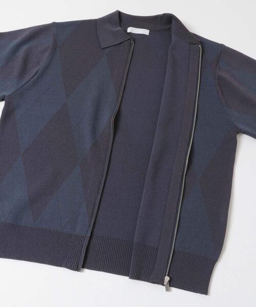 SENSE OF PLACE by URBAN RESEARCH(センスオブプレイスバイアーバンリサーチ)の「『洗濯可』アーガイルジップニットカーディガン(カーディガン/ボレロ・メンズ・ブルー/ネイビー・LARGE/MEDIUM)」の9枚目の写真