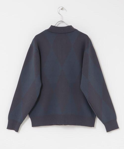 SENSE OF PLACE by URBAN RESEARCH(センスオブプレイスバイアーバンリサーチ)の「『洗濯可』アーガイルジップニットカーディガン(カーディガン/ボレロ・メンズ・ブルー/ネイビー・LARGE/MEDIUM)」の10枚目の写真