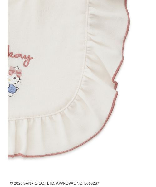 JAMIE KAY（ジェイミーケイ）の「【HELLO KITTY】フリルスタイ（スタイ/よだれかけ・キッズ・アイボリー/ライトブルー・F）」の7枚目の写真