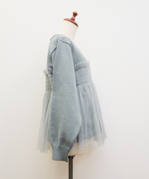 CLETTE(クレット)の「CLETTEオリジナルシャーリングチュールドッキングニット(ニット/セーター・レディース・ブラック/ブルーグリーン/チャコールグレー・4L/3L/LL)」の10枚目の写真