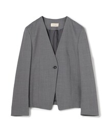 DES PRES（デ・プレ）の「ポリエステルウールバラシャ Vカラージャケット（ノーカラージャケット）」